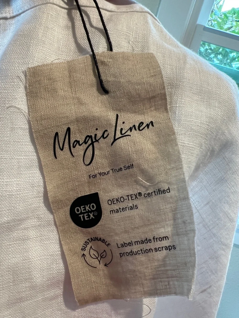 MagicLinen Olinda Tank Top White Square-Neck 100% Linen. Size L. NWT - Picture 10 of 10